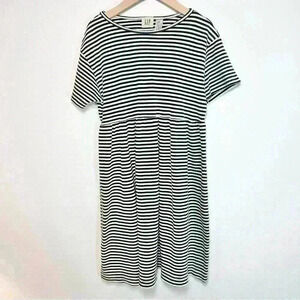 GAP Kids Black and White Striped Cotton Dress Size 7-8 Years